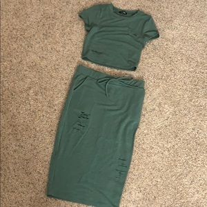 Fashion Nova two-piece skirt set.